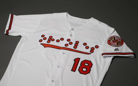 Baltimore Orioles introduce braille uniforms honoring the blind